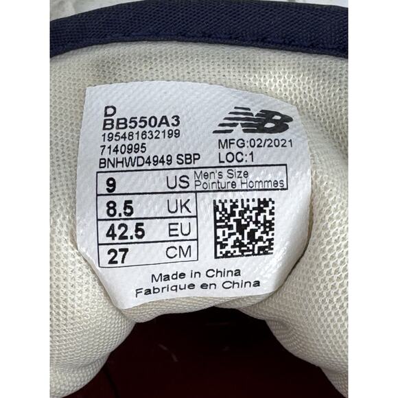 Authentic New Balance Aimé Leon Dore x 550 Red Navy Mens Shoes BB550A3 Size US 9 - Picture 8 of 9